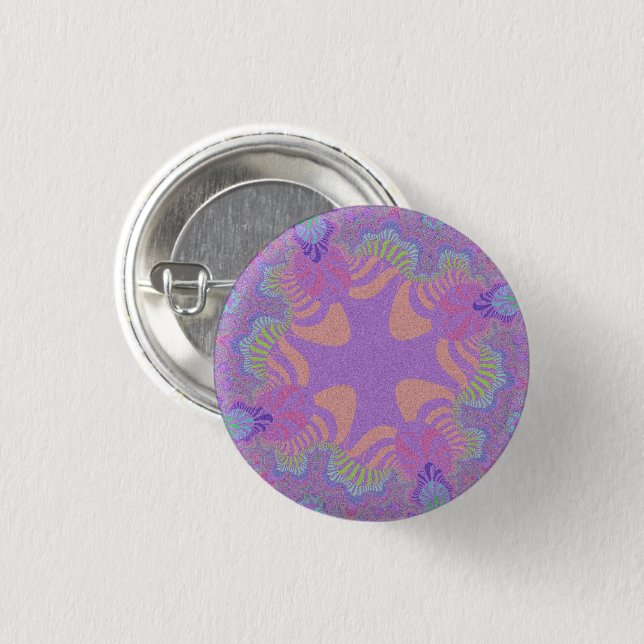 Purple Pastel Cross Pinback Button (Front & Back)