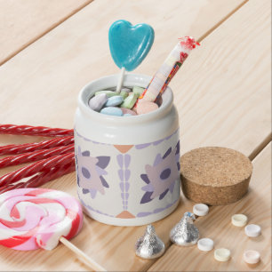 Purple pastel Decorative colorful tile Candy Jar