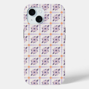 Purple pastel Decorative colorful tile iPhone 15 Case