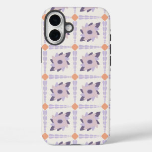 Purple pastel Decorative colorful tile  iPhone 16 Plus Case