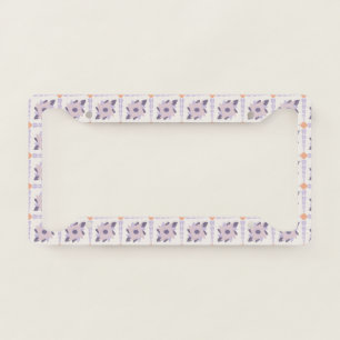 Purple pastel Decorative colorful tile License Plate Frame