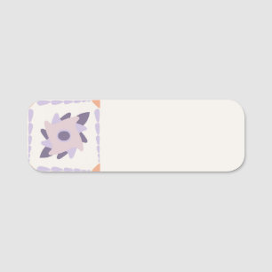 Purple pastel Decorative colorful tile Name Tag