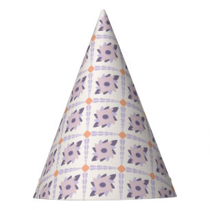 Purple pastel Decorative colorful tile Party Hat