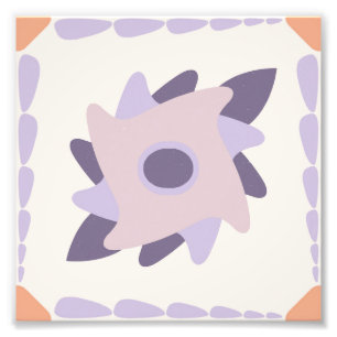 Purple pastel Decorative colorful tile  Photo Print