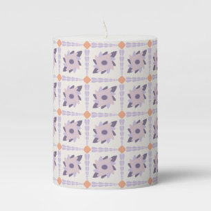 Purple pastel Decorative colorful tile Pillar Candle