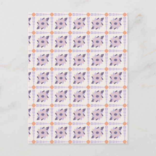 Purple pastel Decorative colorful tile  Postcard (Front)