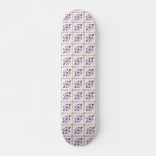 Purple pastel Decorative colorful tile Skateboard