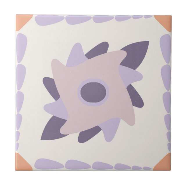 Purple Pastel Decorative Tile Pattern (Front)