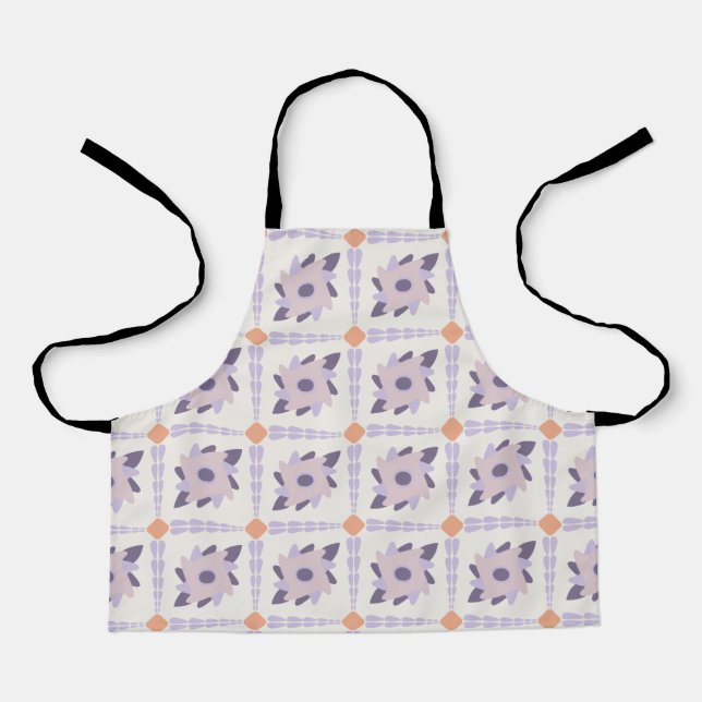 Purple Pastel Decorative Tile Pattern Apron (Front)