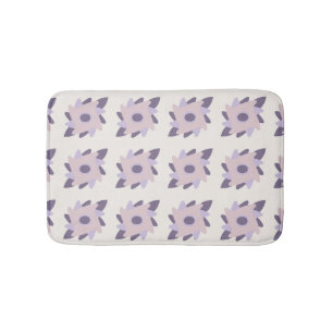 Purple Pastel Decorative Tile Pattern Bath Mat