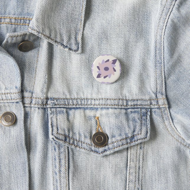 Purple Pastel Decorative Tile Pattern Button (In Situ)