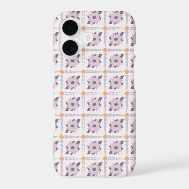 Purple Pastel Decorative Tile Pattern Case-Mate iPhone Case (Back)