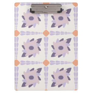 Purple Pastel Decorative Tile Pattern Clipboard