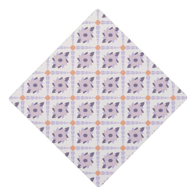 Purple Pastel Decorative Tile Pattern Graduation Cap Topper (Front)