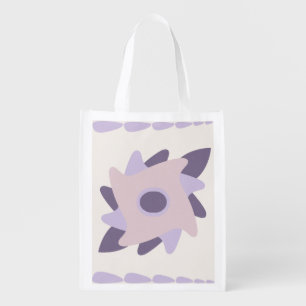 Purple Pastel Decorative Tile Pattern Grocery Bag