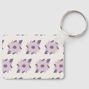 Purple Pastel Decorative Tile Pattern Keychain