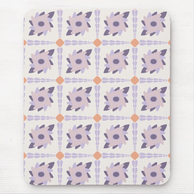 Purple Pastel Decorative Tile Pattern Mouse Pad (Front)