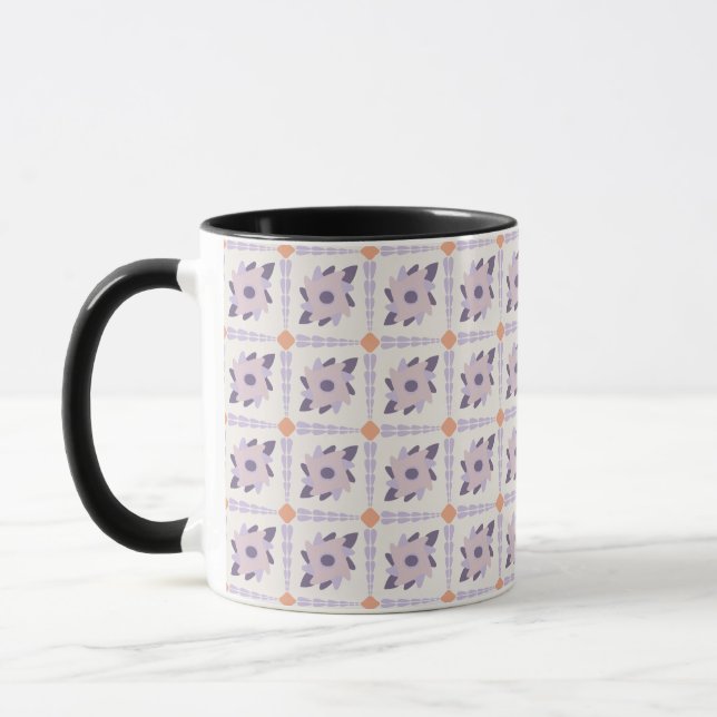 Purple Pastel Decorative Tile Pattern Mug (Left)