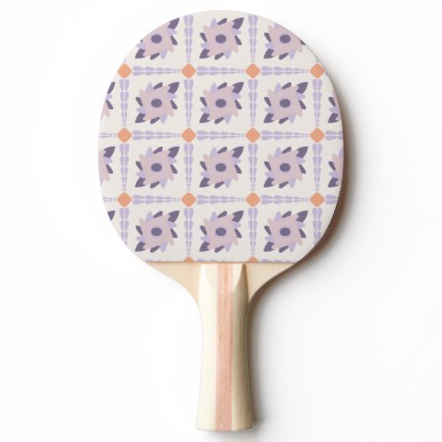 Purple Pastel Decorative Tile Pattern Ping Pong Paddle