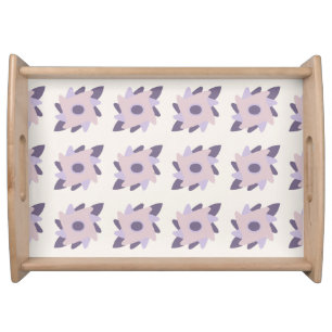 Purple Pastel Decorative Tile Pattern Serving Tray