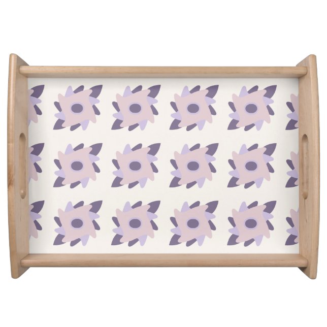 Purple Pastel Decorative Tile Pattern Serving Tray (Front)