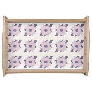 Purple Pastel Decorative Tile Pattern Serving Tray