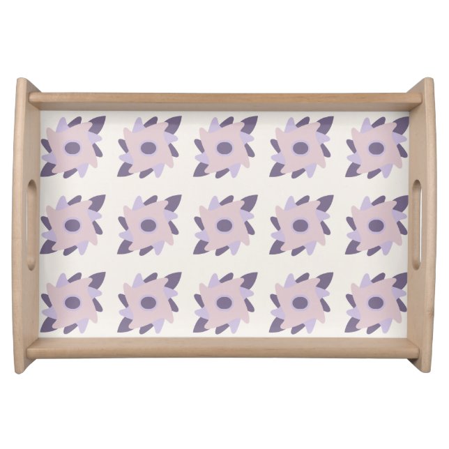 Purple Pastel Decorative Tile Pattern Serving Tray (Front)