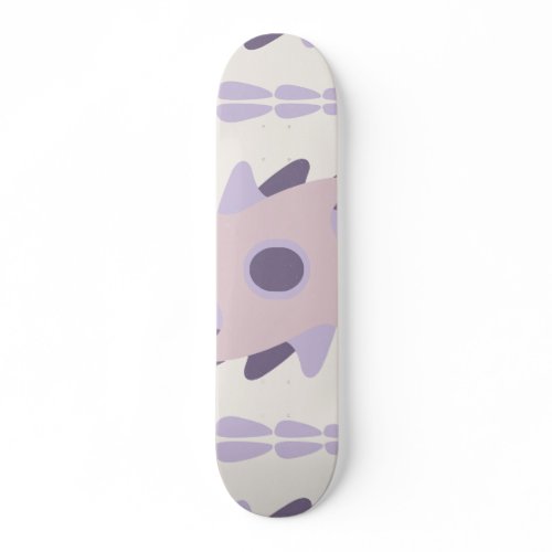 Purple Pastel Decorative Tile Pattern Skateboard