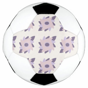 Purple Pastel Decorative Tile Pattern Soccer Ball