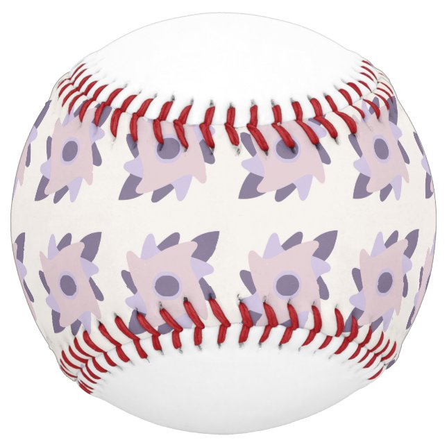 Purple Pastel Decorative Tile Pattern Softball (Front)