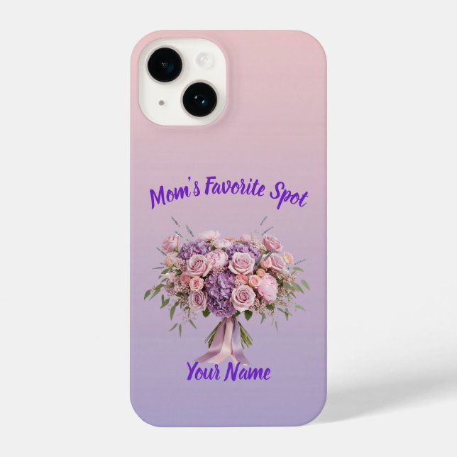 Purple Pastel Floral Mother's Day iPhone 14 Case (Back)