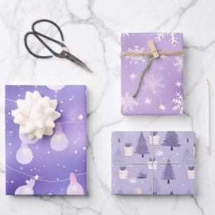 Purple Pastel Holiday Wrapping Paper