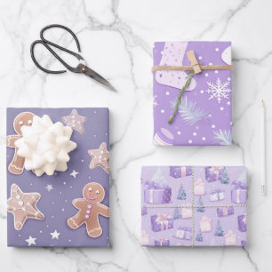 Purple Pastel Holiday Wrapping Paper