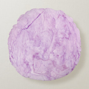 Purple Pastel Marble: Luxurious Texture Round Pillow