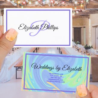 Purple Pastel Paint Swirl With Monogram Letter