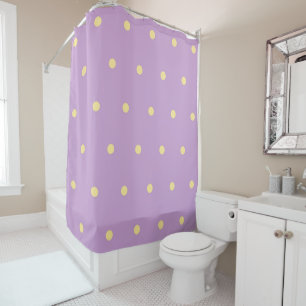 Purple Pastel Polka Dots Pattern Whimsical Shower Curtain