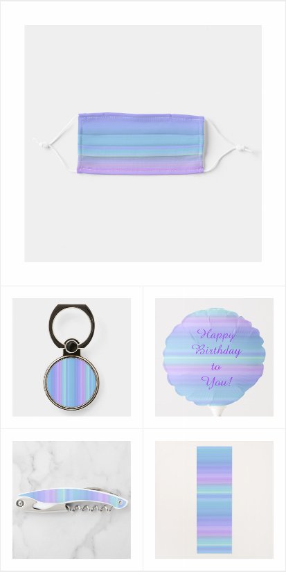 Purple Pastel Rainbow Clothing and Accessories