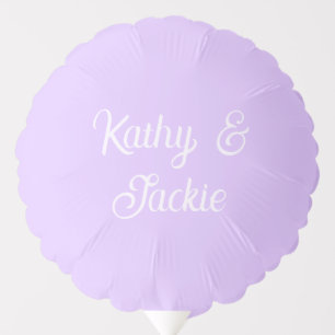 Purple pastel retro couple wedding name stylish na balloon