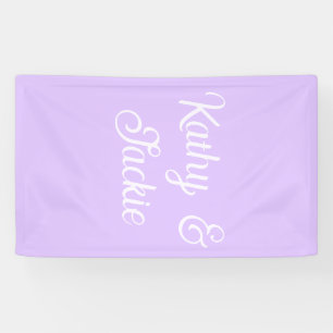Purple pastel retro couple wedding name stylish na banner