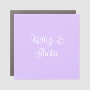 Purple pastel retro couple wedding name stylish na car magnet