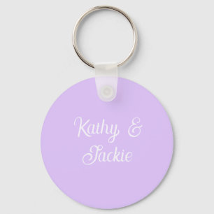 Purple pastel retro couple wedding name stylish na keychain