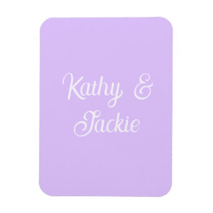 Purple pastel retro couple wedding name stylish na magnet