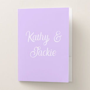 Purple pastel retro couple wedding name stylish na pocket folder
