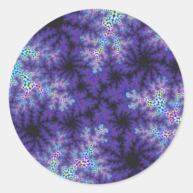 Purple Pastel Speckle Classic Round Sticker (Front)
