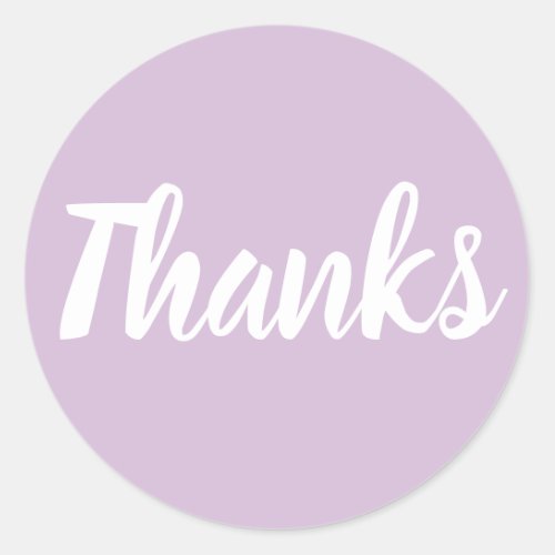 Purple pastel thank you simple business sticker