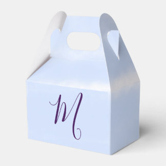 Purple pastel watercolor monogram name letterretro favor boxes