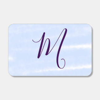 Purple pastel watercolor monogram name letterretro matchboxes