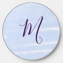 Purple pastel watercolor monogram name letterretro