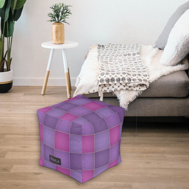 Purple Patch Vintage Quilt - Stitched effect name Pouf (Creator Uploaded)