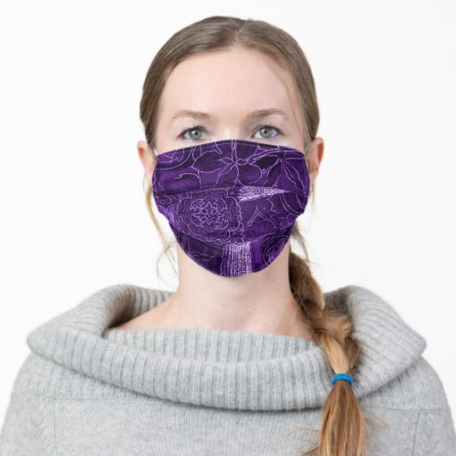 Purple Patchwork Fabric Texture Face Mask